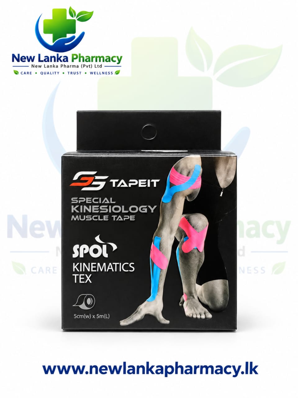 SPOL Kinematics Tex Special Kinesiology Muscle Tape – 5cm × 5m (K TAPE)