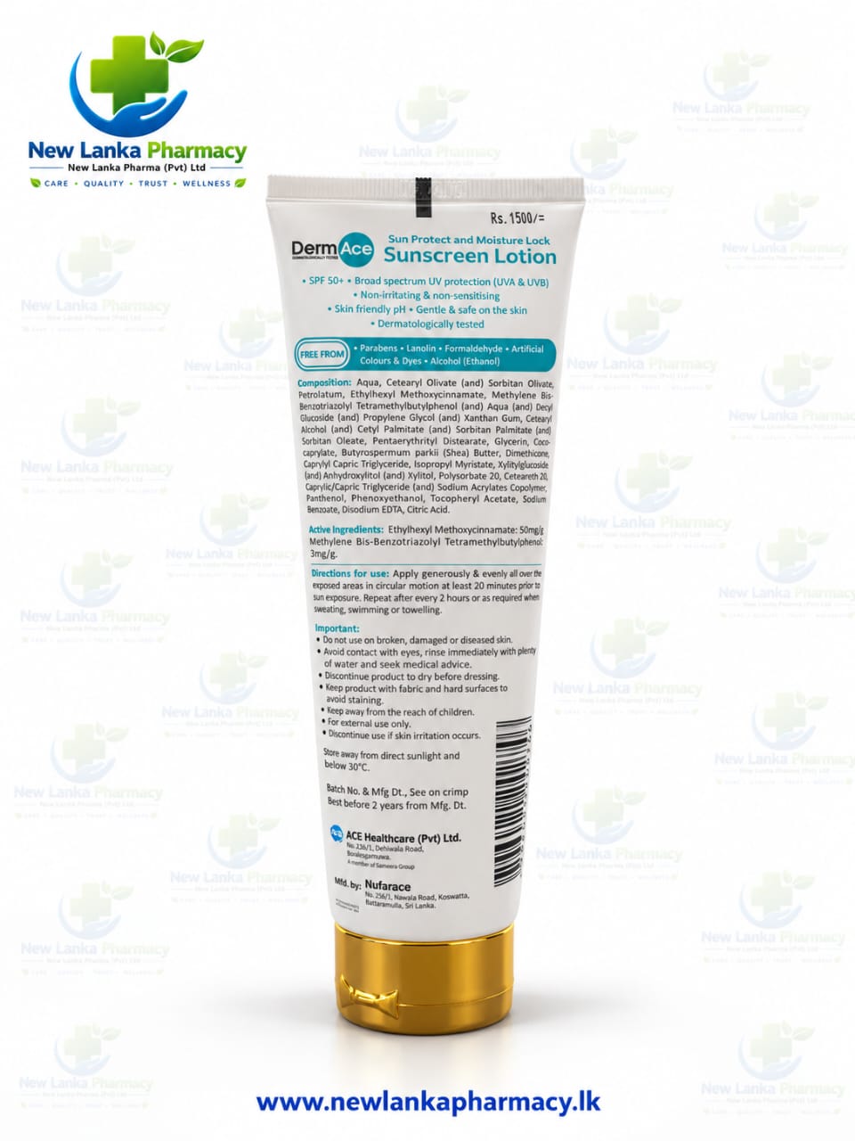 DERMACE Sun Protect and Moisture Lock Sunscreen Lotion SPF 50+ – 100 ml 1